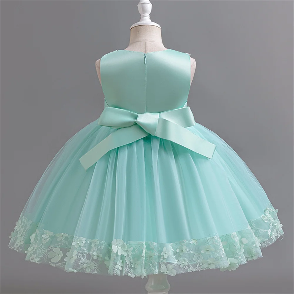 Baby Dresses For Girls Kids Wedding Bridesmaid Gown Toddler Tulle Birthday Princess Party Dress Infant Outfits Sleeveless Dress