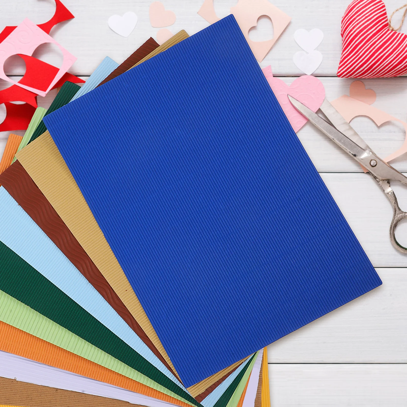 

10 Sheets A4 Mixed Color Corrugated Paper Craft Materials Durable Lightweight Ideal for Kids Diy Projects Supplies