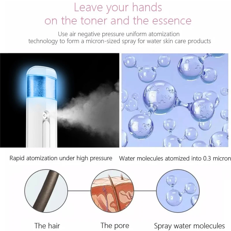 Super ORP max up to -400mv Hydrogen Water Facial Steamer Nano Mister Face Spray Bottle Skin Mist Sprayer