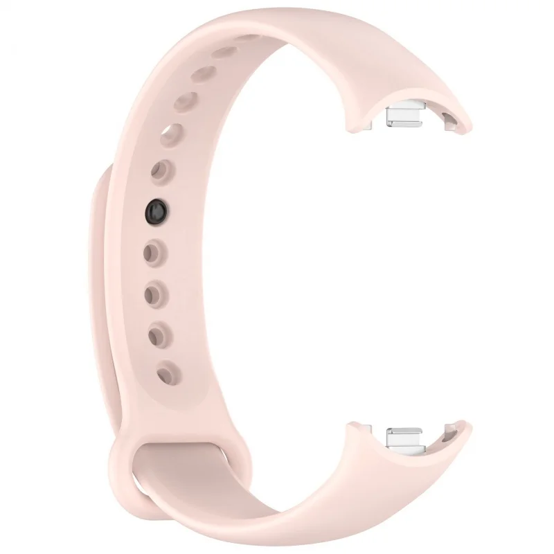 Ajustável Sport Pulseira para Xiaomi Mi Banda 8, Cor Sólida, Silicone, Conector de Metal, Alça Respirável, Pulseira, Pulseira