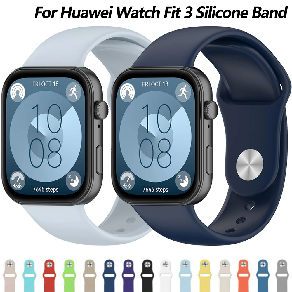 

Силиконовый ремешок для Huawei Watch Fit 3, аксессуары для умных часов, сменный спортивный браслет Correa для Huawei Watch Fit 3, ремень