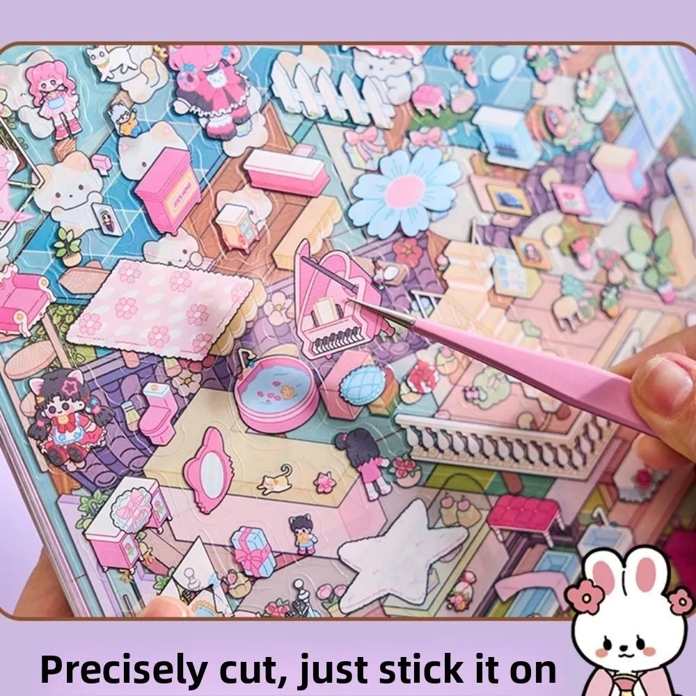

DIY 20 листов 3D пейзажные наклейки 8 в 1 коллекция городская серия мультяшные наклейки сцены Kawaii миниатюрная наклейка сцены для девочек и детей