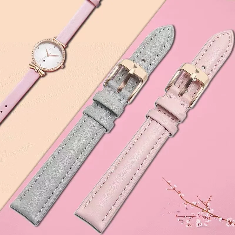 Women's Leather Watch Strap for Fiyta/ Fossil /DW /Huawei/Huami Amazfit smart watch band Accessories 10mm 19mm 22mm image 3