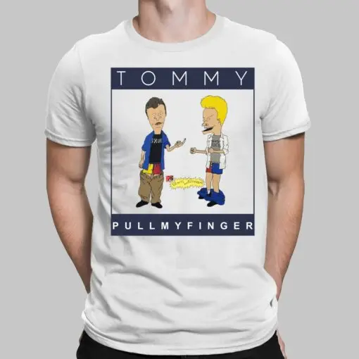 Tommy Pulls My Finger on تي شيرت بنمط مطبوع مثير للاهتمام، فضفاض ومريح بأكمام قصيرة لكل من الرجال والنساء #5