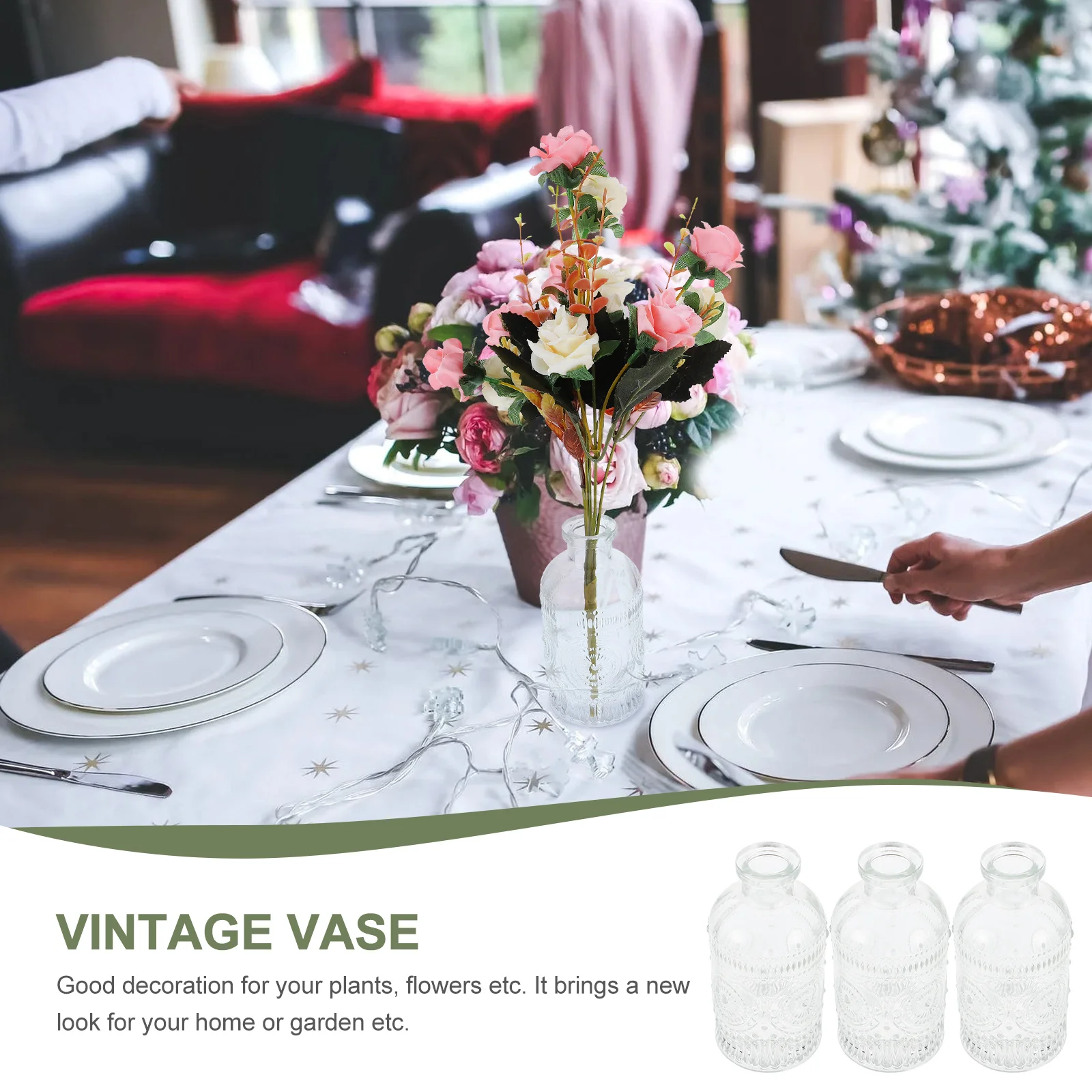 

3 Pcs Hydroponic Plant Pots Indoor Desktop Glass Planter Vase Holder Large Plants