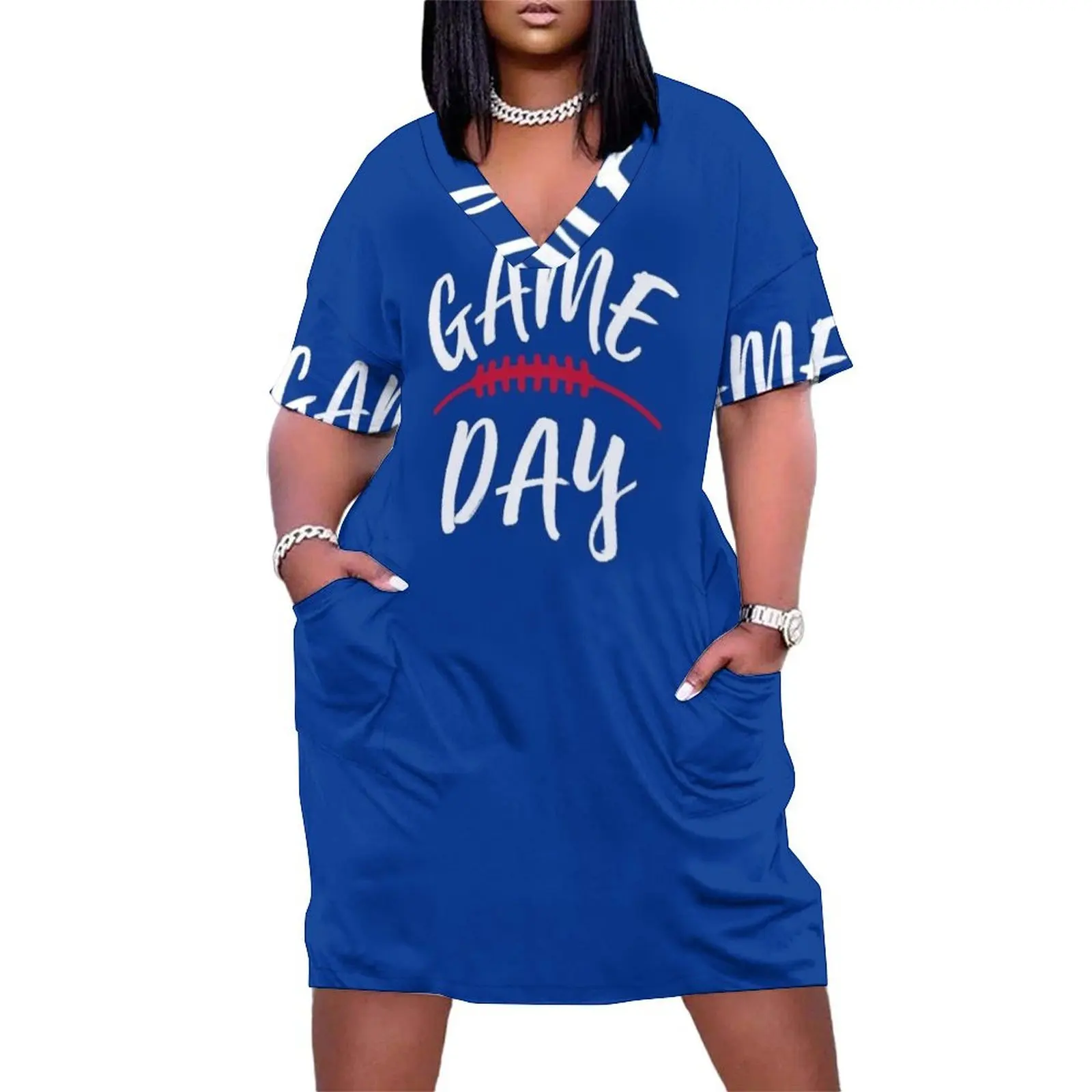 

Game Day - Football Fans Loose Pocket Dress Woman's evening dress long dress women summer Aesthetic clothing