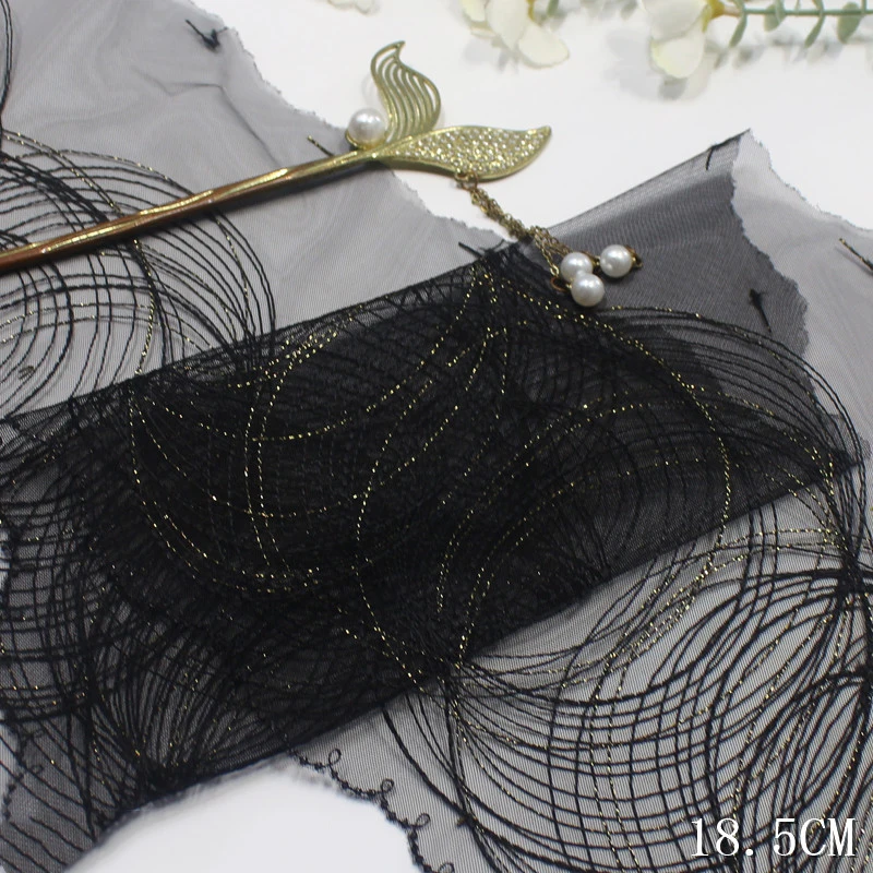 52Yards Embroidered Lace Trimmings for Wedding Bridal Dress Sewing Fabrics Costume Bra Handmade White Black