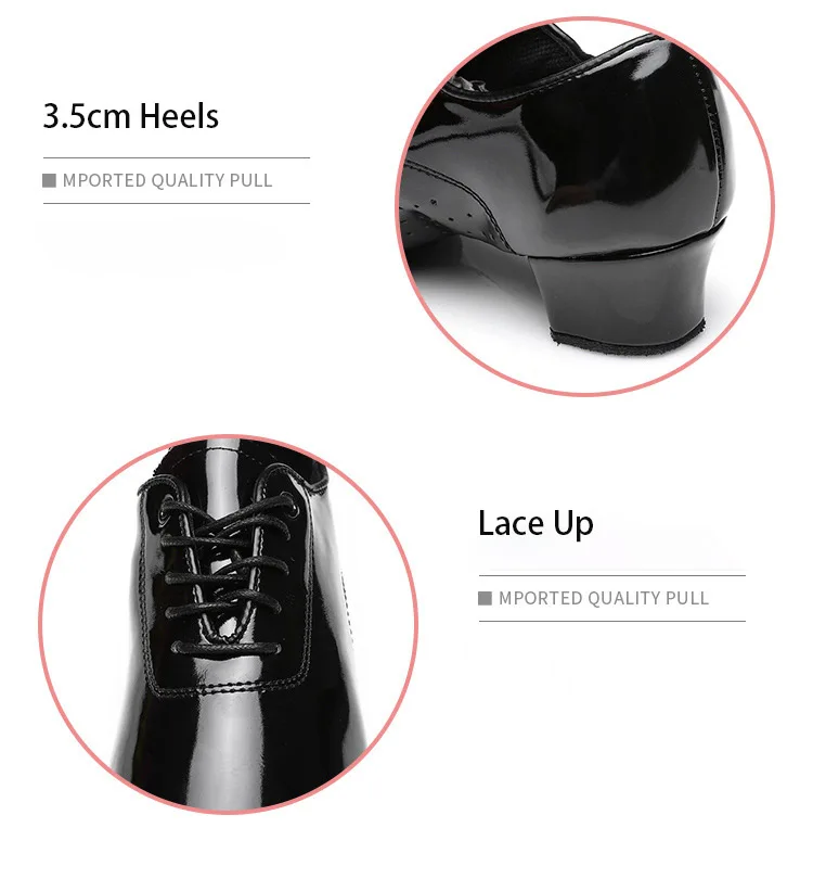 Herren Standard-Tanzschuhe, Ballsaalschuhe aus Leder, niedriger Absatz, Übungs- und Wettkampfschuhe, moderne Tanzschuhe für Kinder, Jungen, Tanz-Sneaker – Detail 4