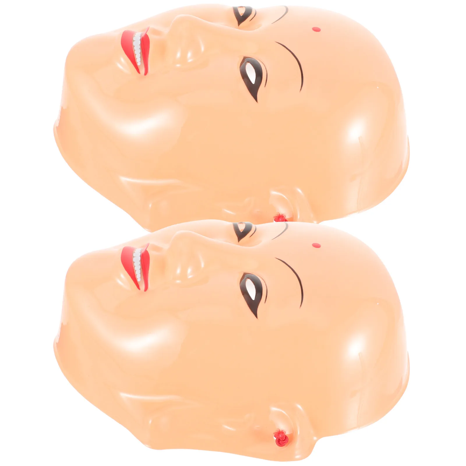 2Pcs Creepy Halloween Mask Scary Cosplay Face Mask Lightweight Plastic Horror Prop for Theme Party Bachelor Festival Performance