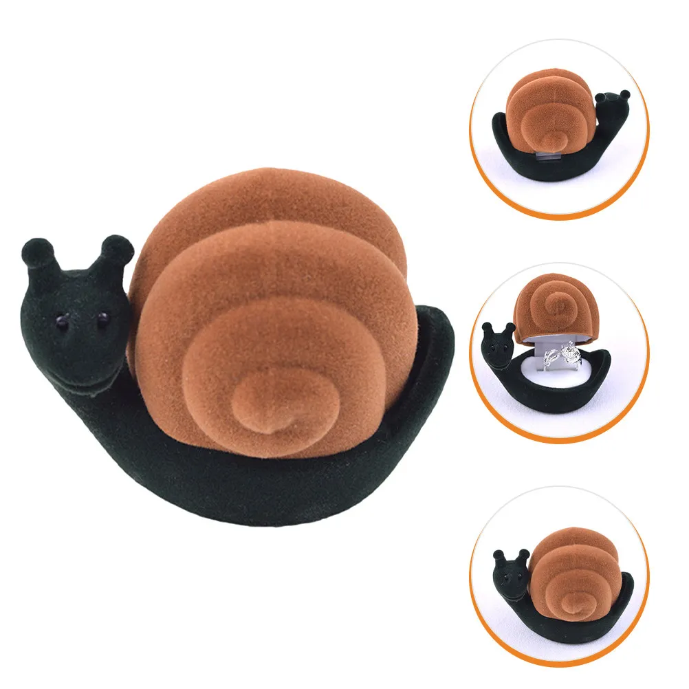 

Snail Shape Ring Box Unique Jewelry Packaging Case Fine Workmanship Lightweight Proposal Engagement Valentine's Day Gift Ring