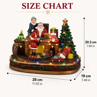Santa Claus Gift Factory, Spinning Train Music Ornament, Festive Desktop House Decoration, Home Decor, Gift 5