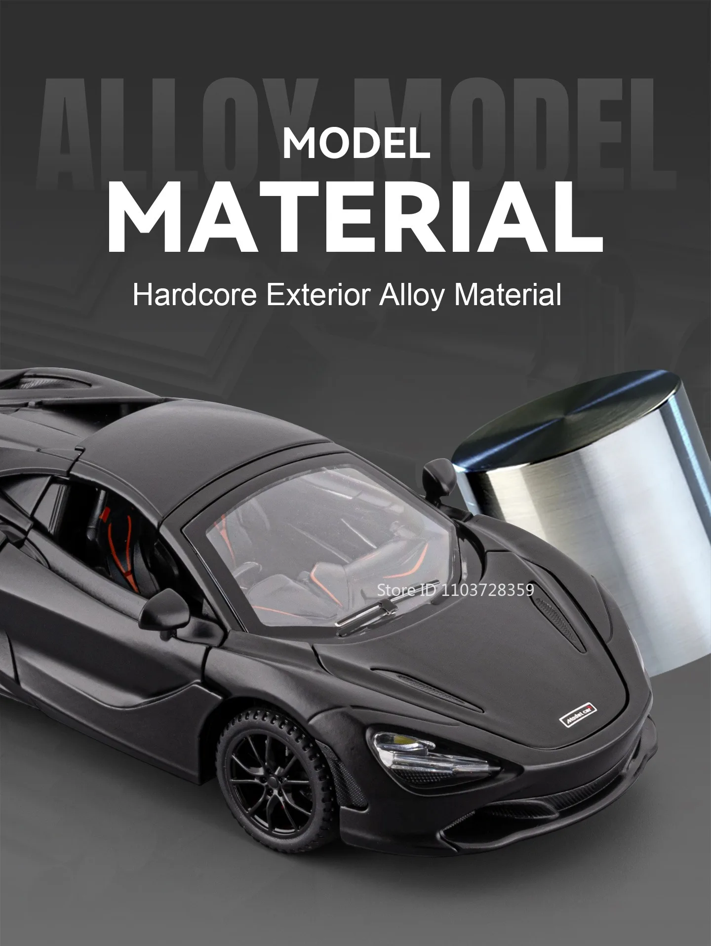 1:32 720S Senna Modell Spielzeug Sportwagen Legierung Druckguss Sound Licht Exquisite Innen Zurückziehen Supercar Modelle für Kinder präsentiert – Detail 5