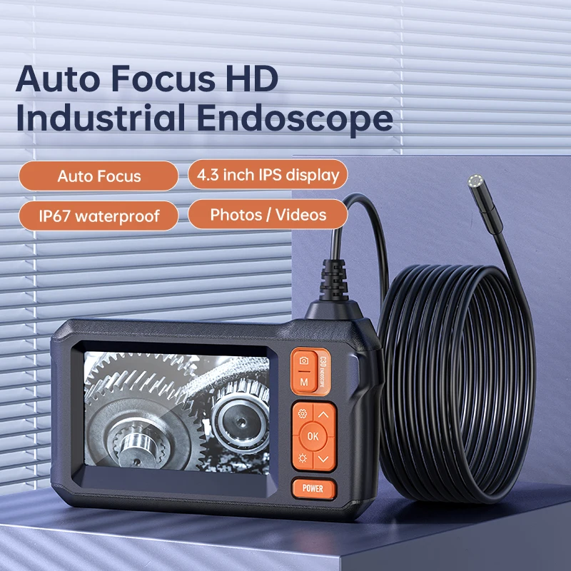 C30-A 8.5 مللي متر 1 متر التركيز التلقائي كابل صلب 4.3 بوصة IP67 فيديو أدوات إصلاح الصناعية الرقمية الأنابيب Borescope فحص كاميرا المنظار
