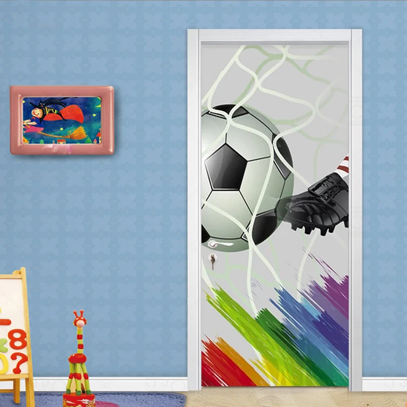 Custom Waterproof Art 3D Print Football Home Decor Sports Player Decal Sticker Self Adhesive Diy Paper for Bedroom Door Stickers