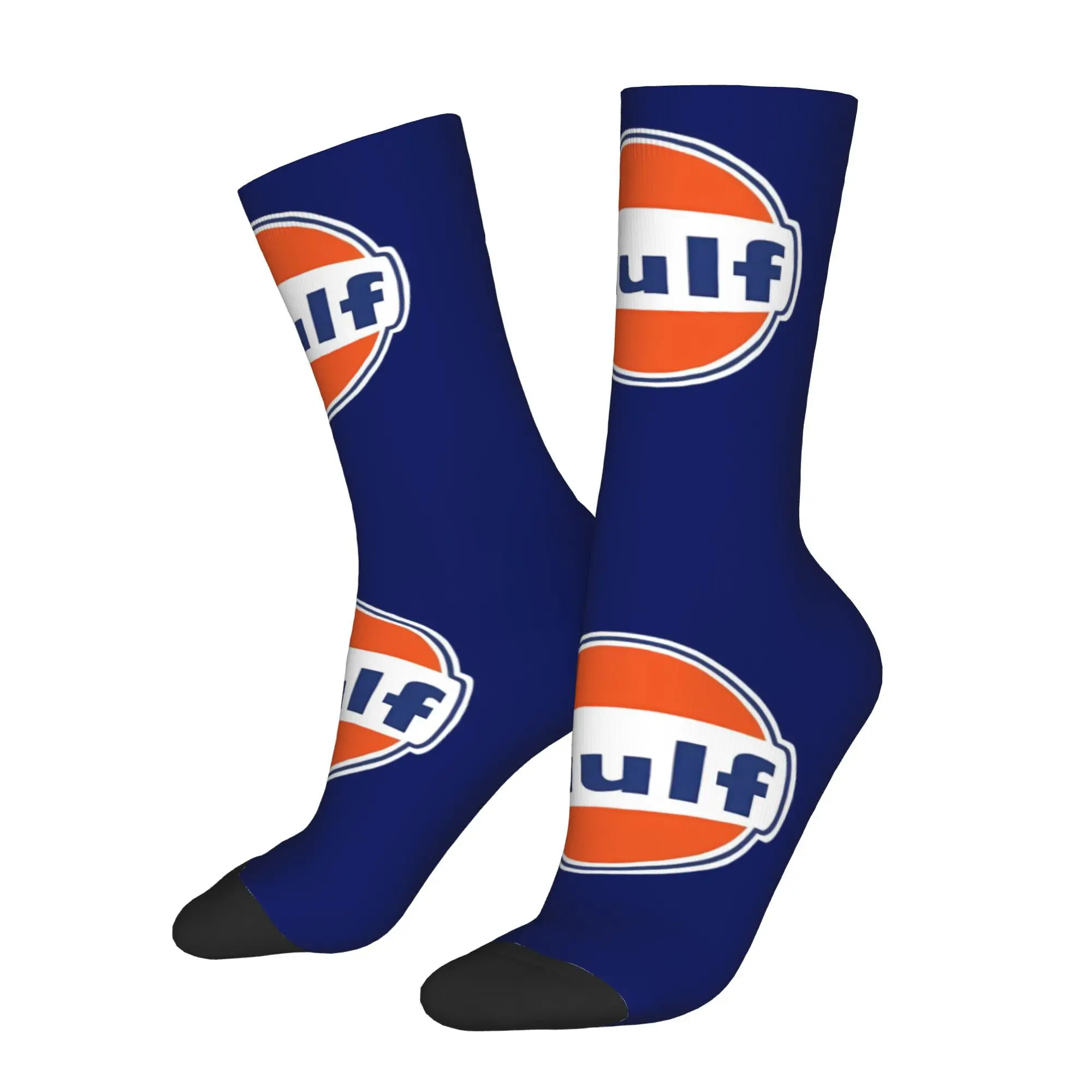 

Happy Men's Socks Oil Racing Blue Vintage Harajuku Novelty Crew Sock Gift Pattern Printed