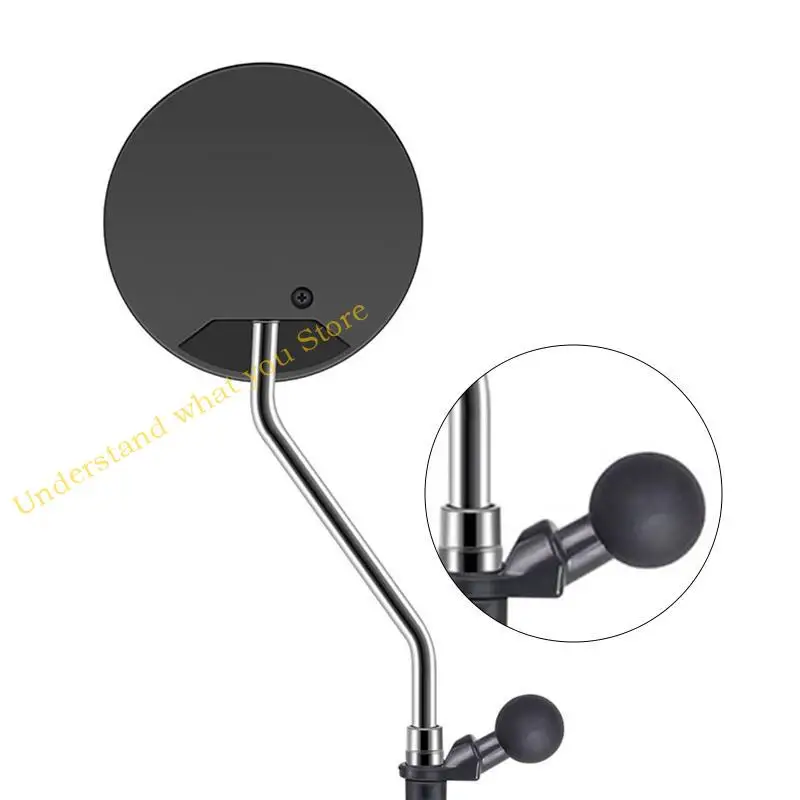 J60A Black Rearview Mirror Mounted Crooked Ball for Head Motorcycle Angled Base Camer