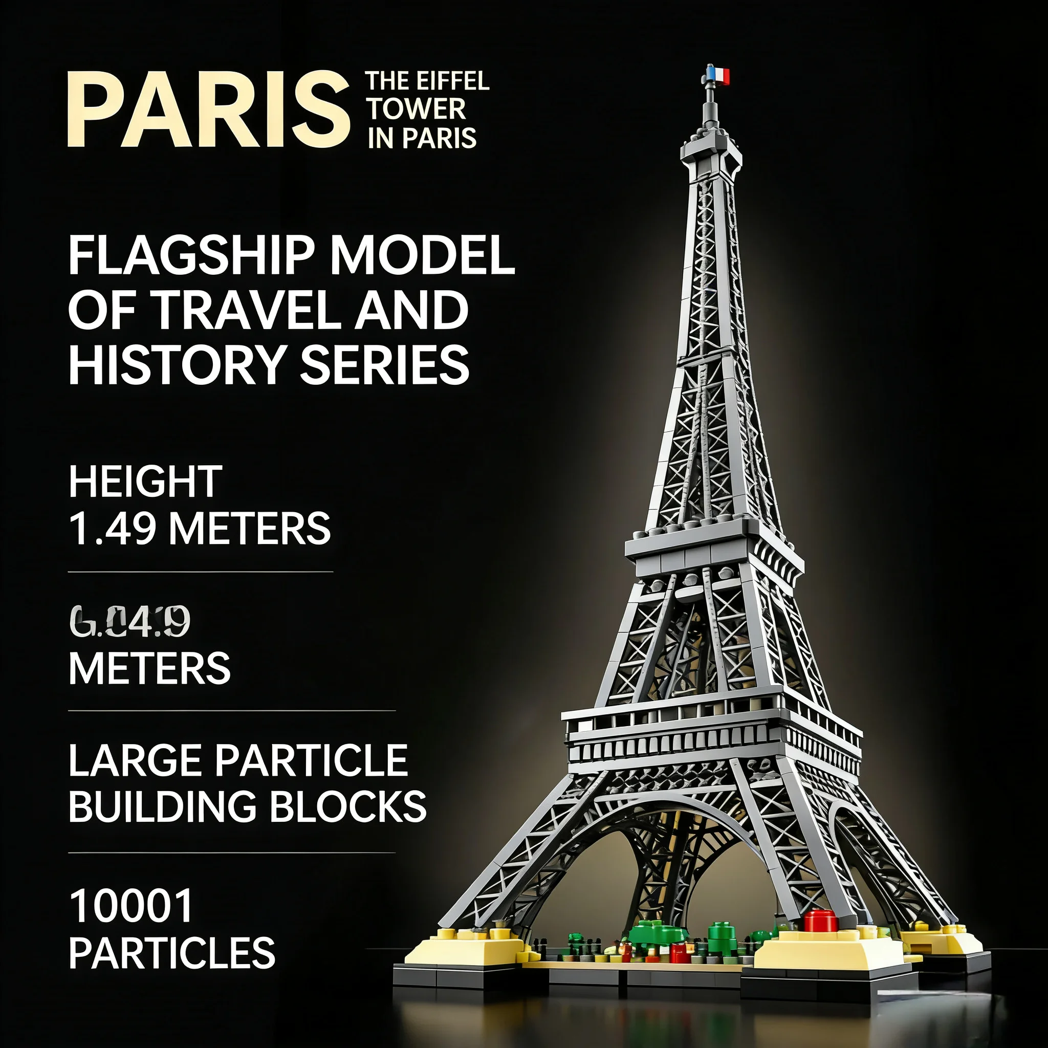 

10001 шт. Большие строительные блоки в виде Эйфелевой башни, кирпичики, подарки на день рождения и Рождество для детей, совместимые с 10307, 10181, 17002, в наличии