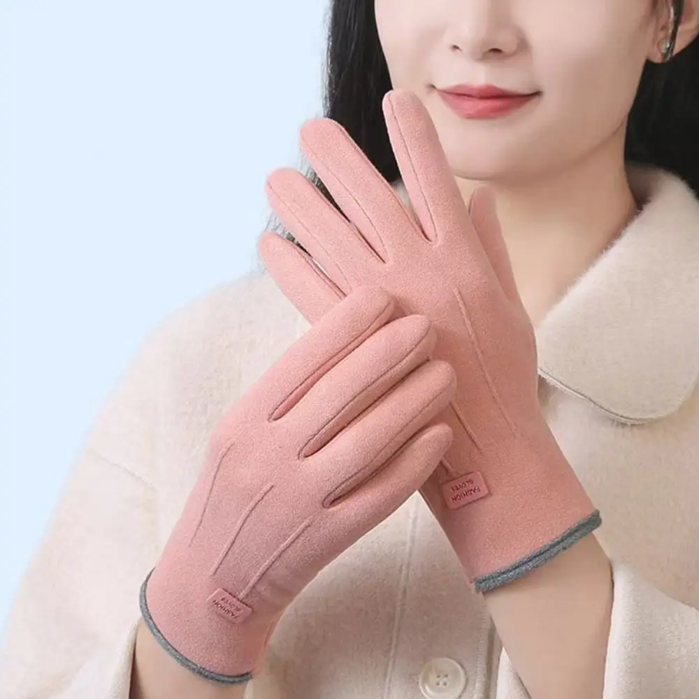 ヴィンテージ防風タッチスクリーン手袋厚い耐摩耗性暖かいミットフルフィンガーサイクリンググローブ