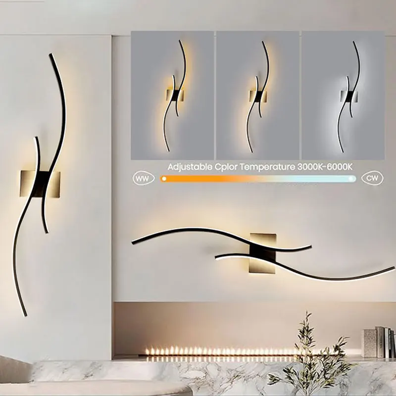 

Modern LED Wall Lights Wall Sconce for Corridor Foyer Hardwire 60/80cm Black LED Wall Lamps for Bathroom Living Room AC85-265V