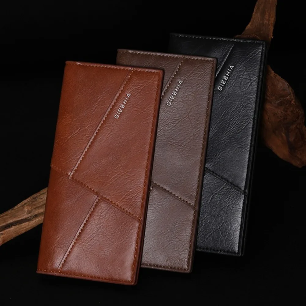 

Casual PU Leather Men's Long Wallet Multifunction Business Clutch Wallet Large Capacity Multi-card Cash Purse Bag Outdoor