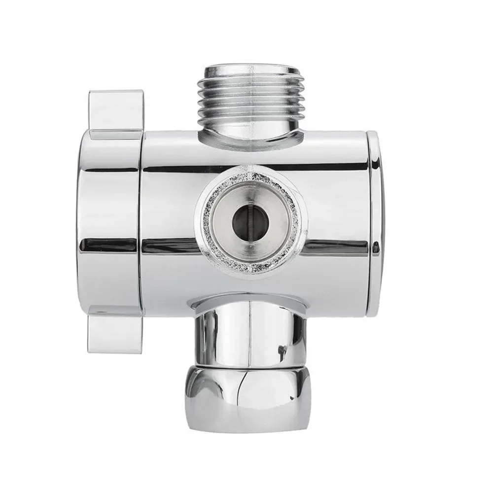 1/2Inch Shower and Bathroom Faucet Three Way T-adapter Silver White Polished for Toilet Bidet Shower Head Diverter Shower Faucet