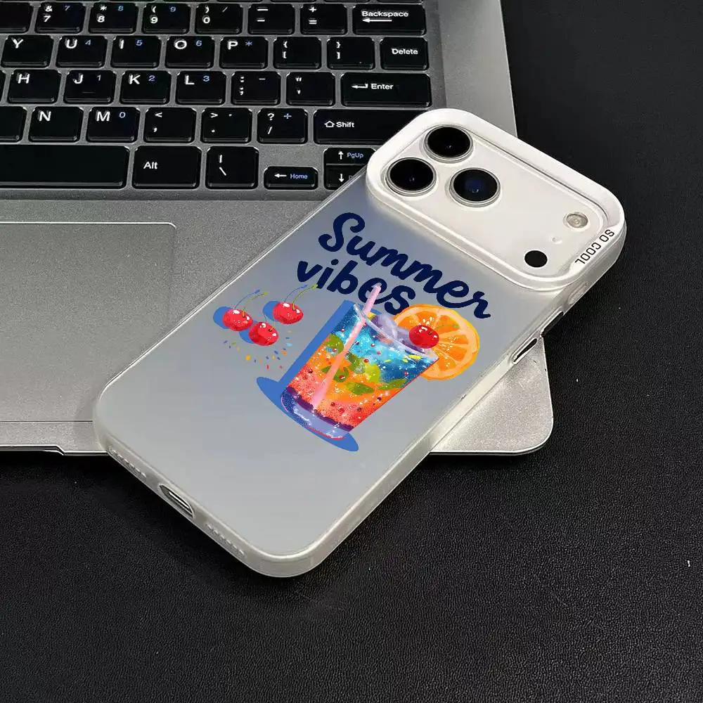 حافظة هاتف صيفية IMD لون فضي شل لهاتف آيفون 17 16 15 14 13 12 11 Pro Max Plus Air