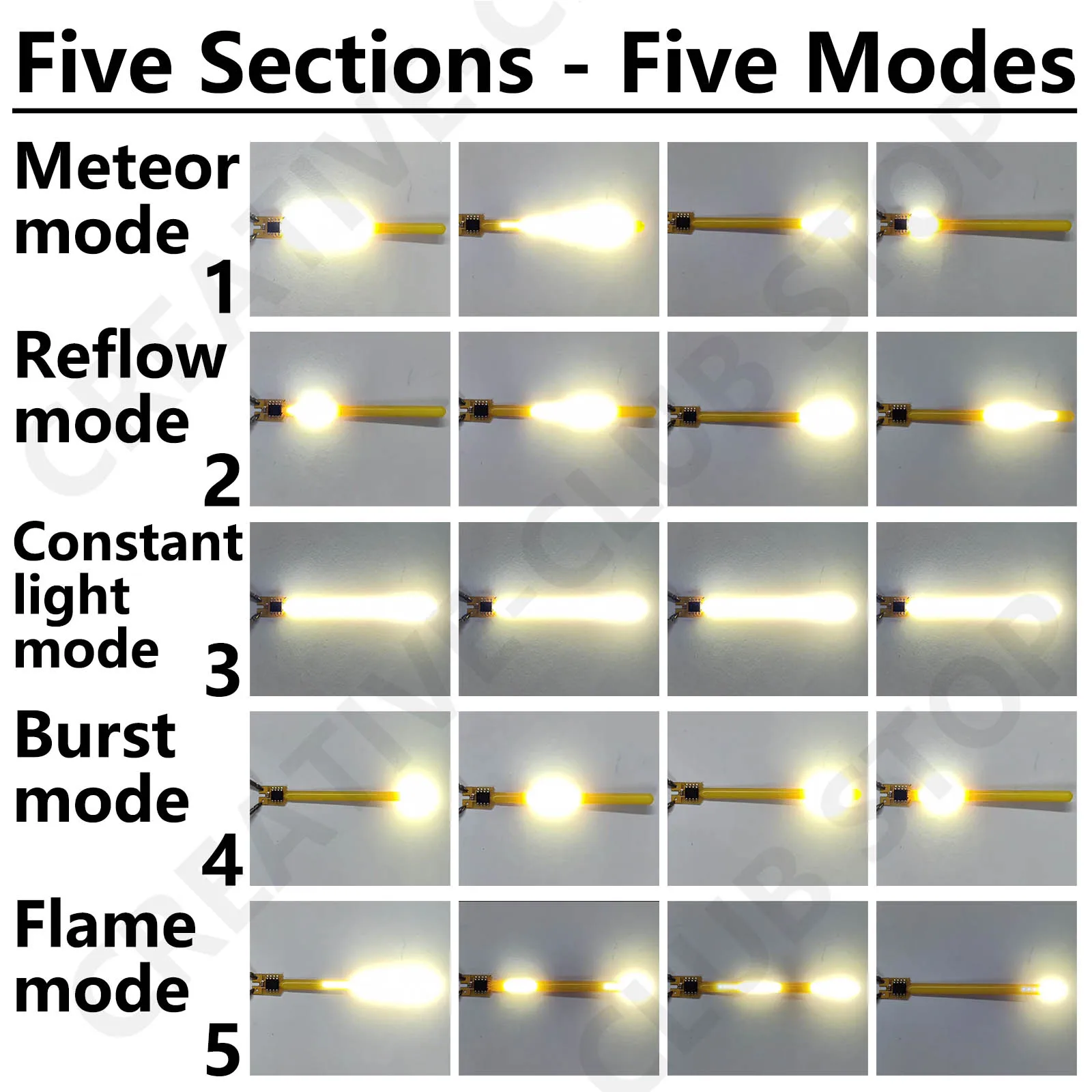 5 Modes 70mm With Welding Wire DC 3V Micro LED COB Meteor Shower Flowing Water Lamp LED Filament Decoration Light Accessories