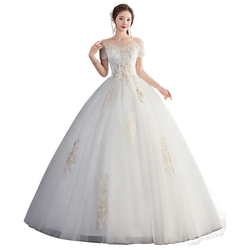 Customized Dream Wedding Dress Lace Up Ball Gowns Bride Princess Plus Size Wedding Dresses Vestido De Noiva