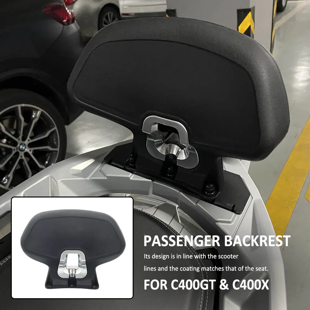 

NEW FOR BMW C400GT C400X C 400 X / C 400 GT Motorcycle Accessories Black Rear Passenger Seat Backrest Cushion Back Rest Pad