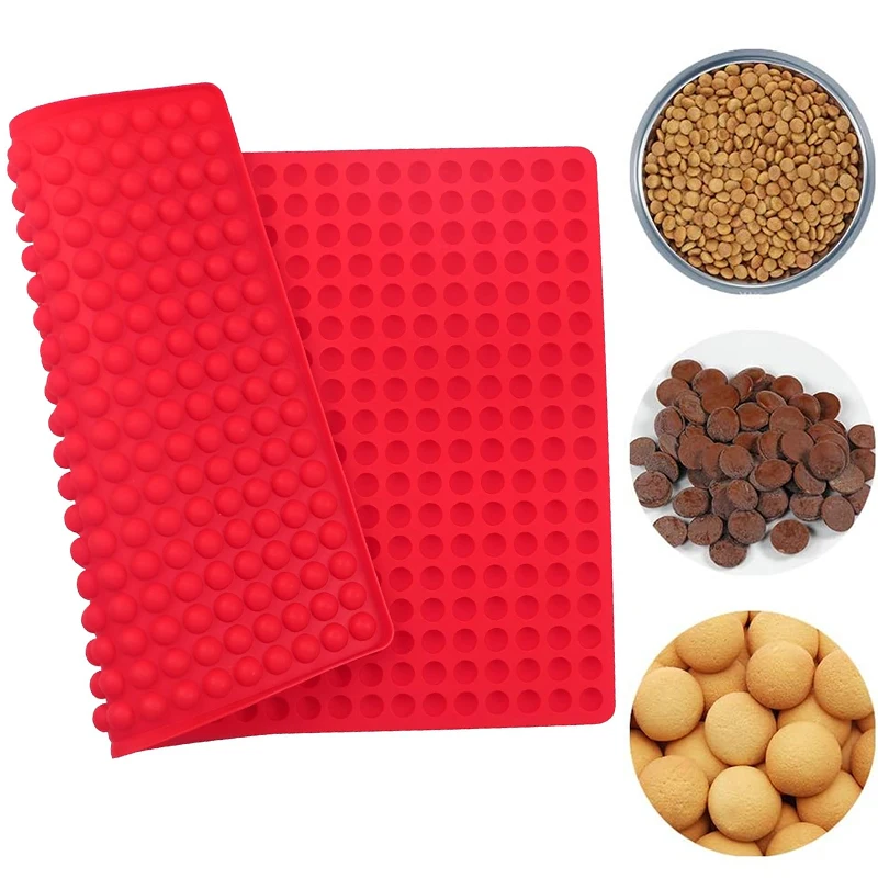 Mini molde redondo de silicona de 468 cavidades, semiesfera, caramelo de goma, moldes para dulces con chispas de Chocolate, tapete antiadherente para golosinas para perros y mascotas