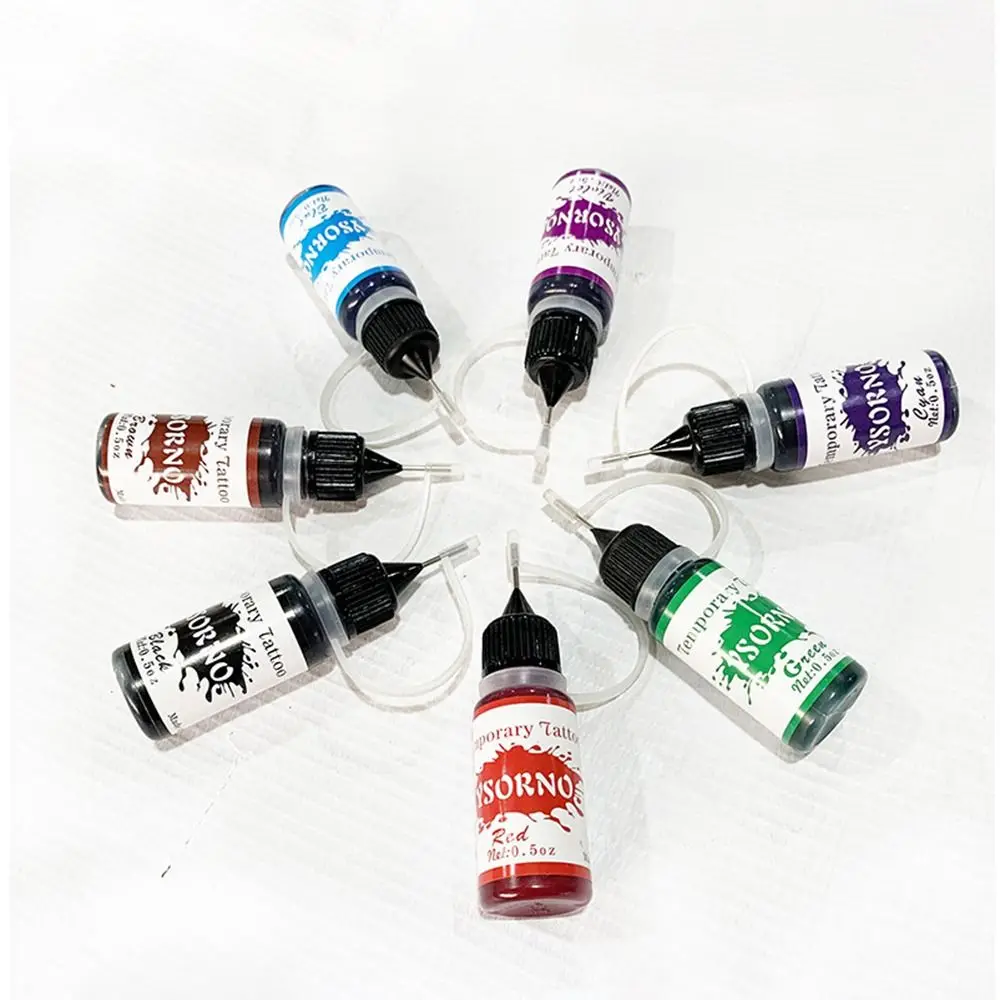 10ml Temporary Tattoos Ink Body Art Gloss Tint Paint DIY Colored Hand-painted Tattoo Cream Makeup Supplies