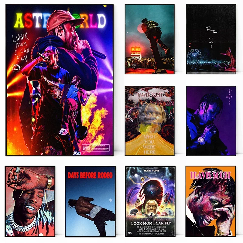 Travis Scott Astroworld/Jackboys Album Art Canvas Poster - Hip Hop Wall Decor for Home