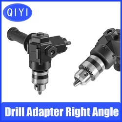 Portable 90° Three Jaw Chuck Corner Impact Drill Adapter Right Angle Bend Extension Chuck Drill Adapter for Tool accessories