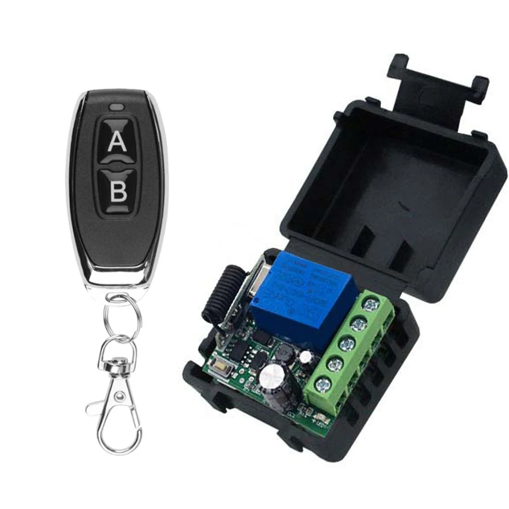 10A Relay Receiver Mini Module Remote Control f 433Mhz Universal Gate Remote Control Switch DC 12V or Gate LED Garage Door