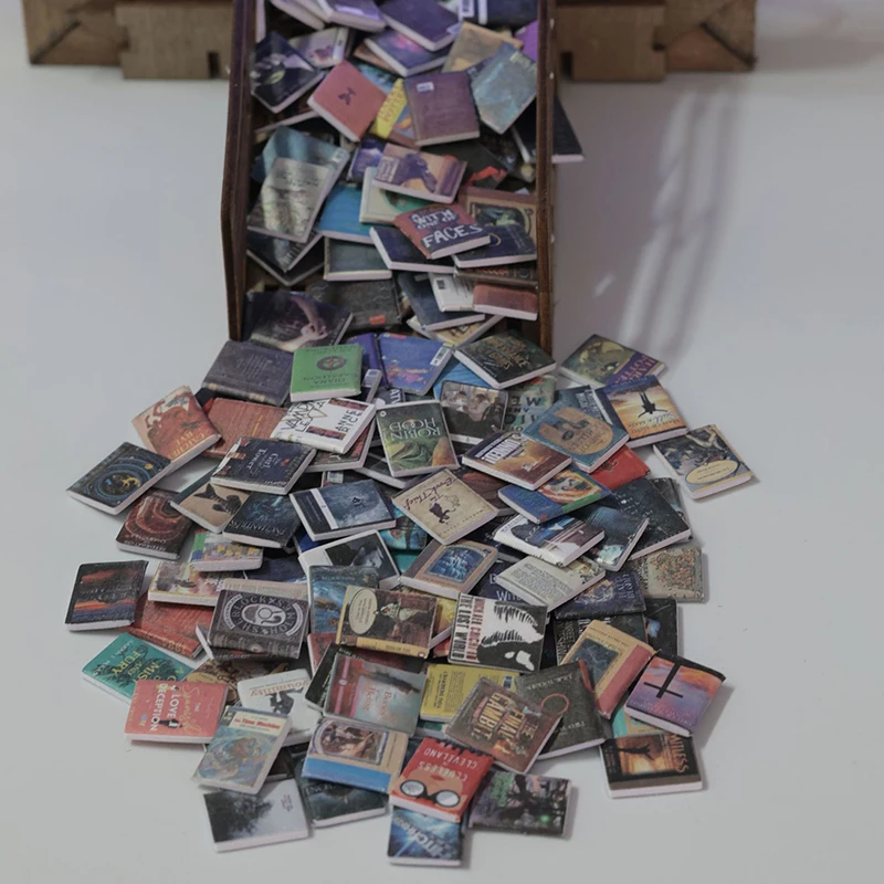 200 Stück Miniatur-Bücher für Puppenhäuser, Bücherregal-Accessoires, Miniatur-Bücher, Dekorationsartikel für Puppenhäuser, Miniatur-Bücher. – Detail 6