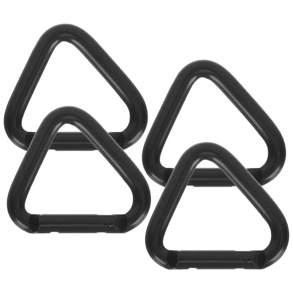 

4pcs Triangle Carabiner Heavy Duty Climbing Buckle Black Aluminum Alloy Outdoor Camping Gear Mountaineering Accessories