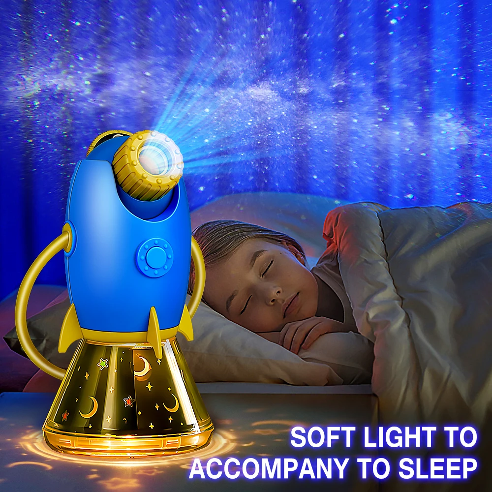 LED Galaxy Night Light Projector 360° Rotate Starry Sky Night Lamp For Childen Bedroom Home Room Kids Birthday Toys With Battery