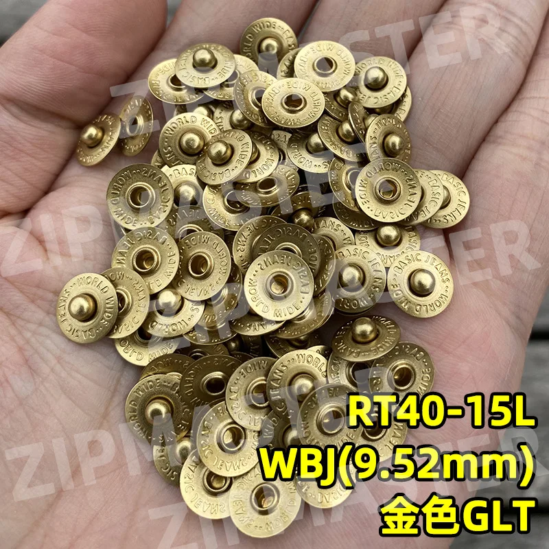 

100pcs JapanWBJ Straw Hat Nail Rivet YKK Cowboy I Button Snap Gold 9.5mm