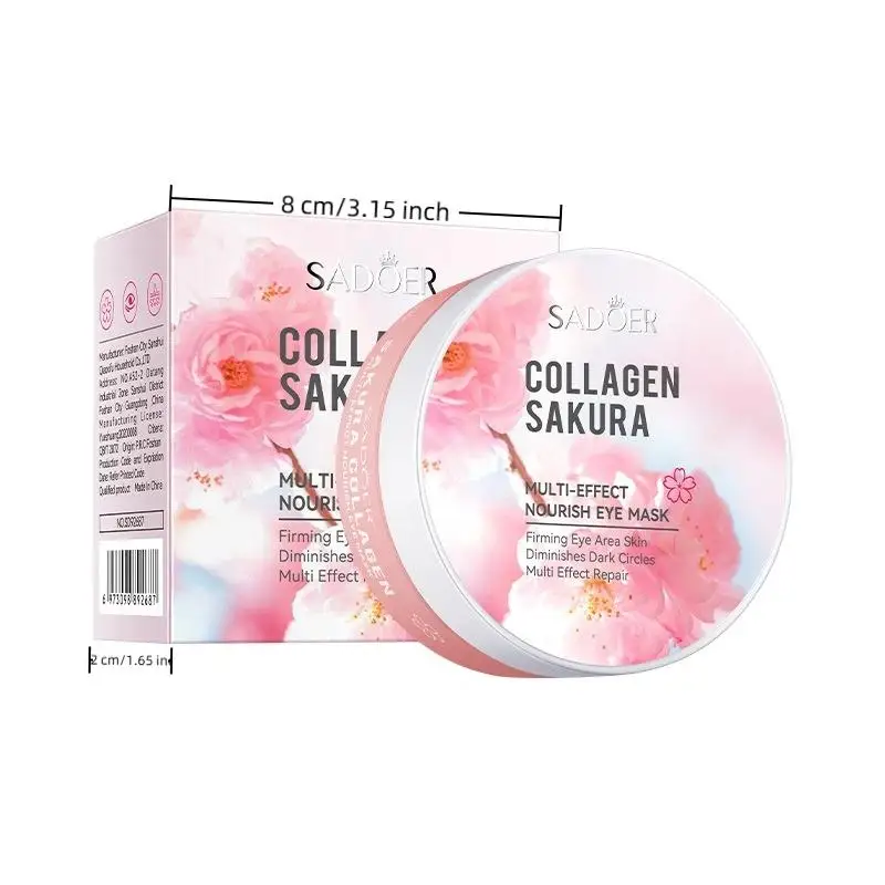 

SADOER Sakura Collagen Eye Masks Moisturizing Firming Eye Patches for Dark Circles And Bags under Eyes Skin Care for Eyes