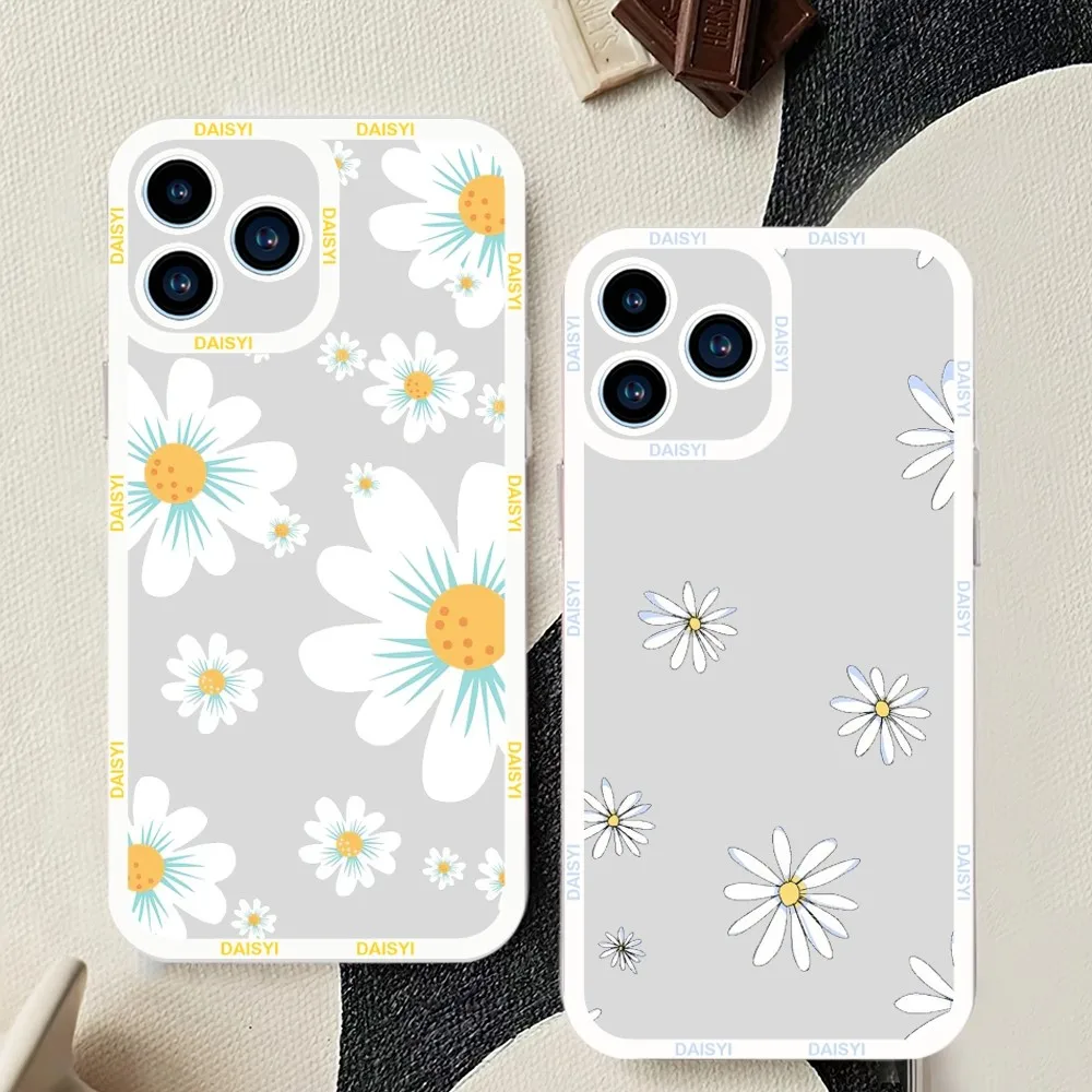 Cute Daisy Phone Case For Samsung Galaxy S23 S22 S21 S20 S10 Plus lite Ultra Transparent Shell