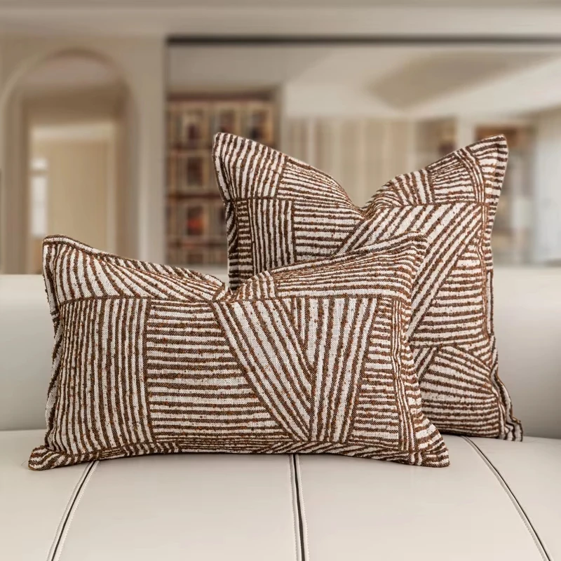 

Brown Pillows Geometric Cushion Case 45x45 30x50 Decorative Pillow Cover For Sofa Chair Modern Room Home Decorations