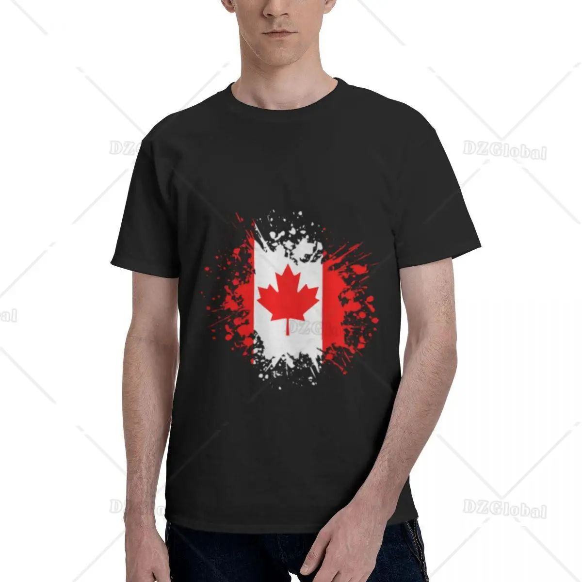 Canada Souvenir Landmark, White North Flag Travel T Shirts For Men Summer Print Casual Short Sleeve Tops T-shirt Male Tee Shirt