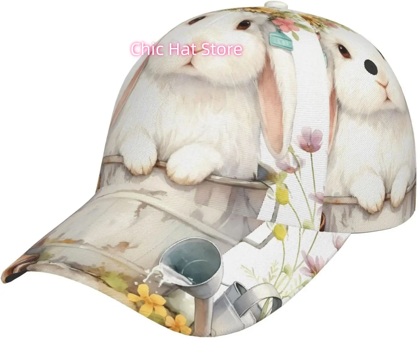 Rabbit Eggs Pattern Baseball Cap Adjustable Cotton Baseball Hat for Sports, Outdoor, Travel Gifts for Men Black