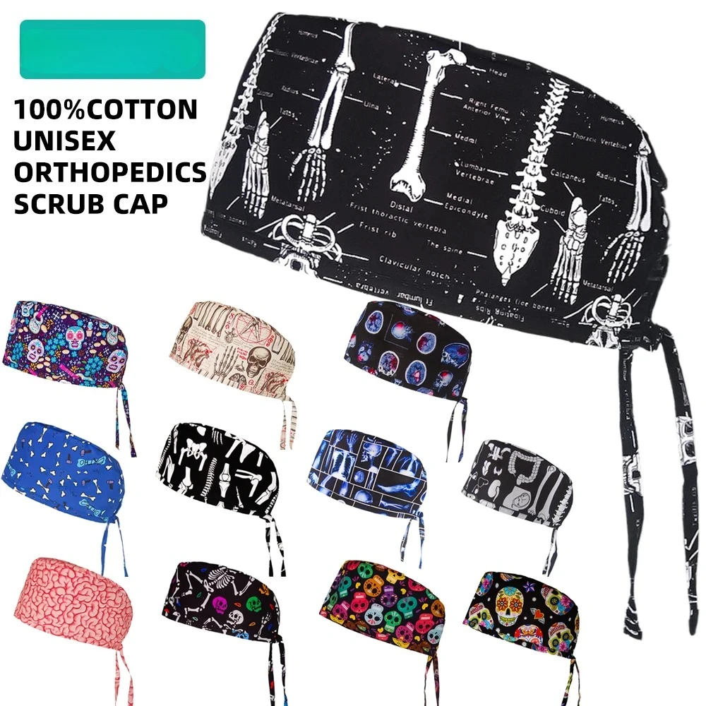 

Кепка-скраб для женщин и мужчин, больничная ортопедия, 100% хлопок, дышащая операционная хирургическая шапка, медицинская медсестра, врач, рабочие хирургические шапочки