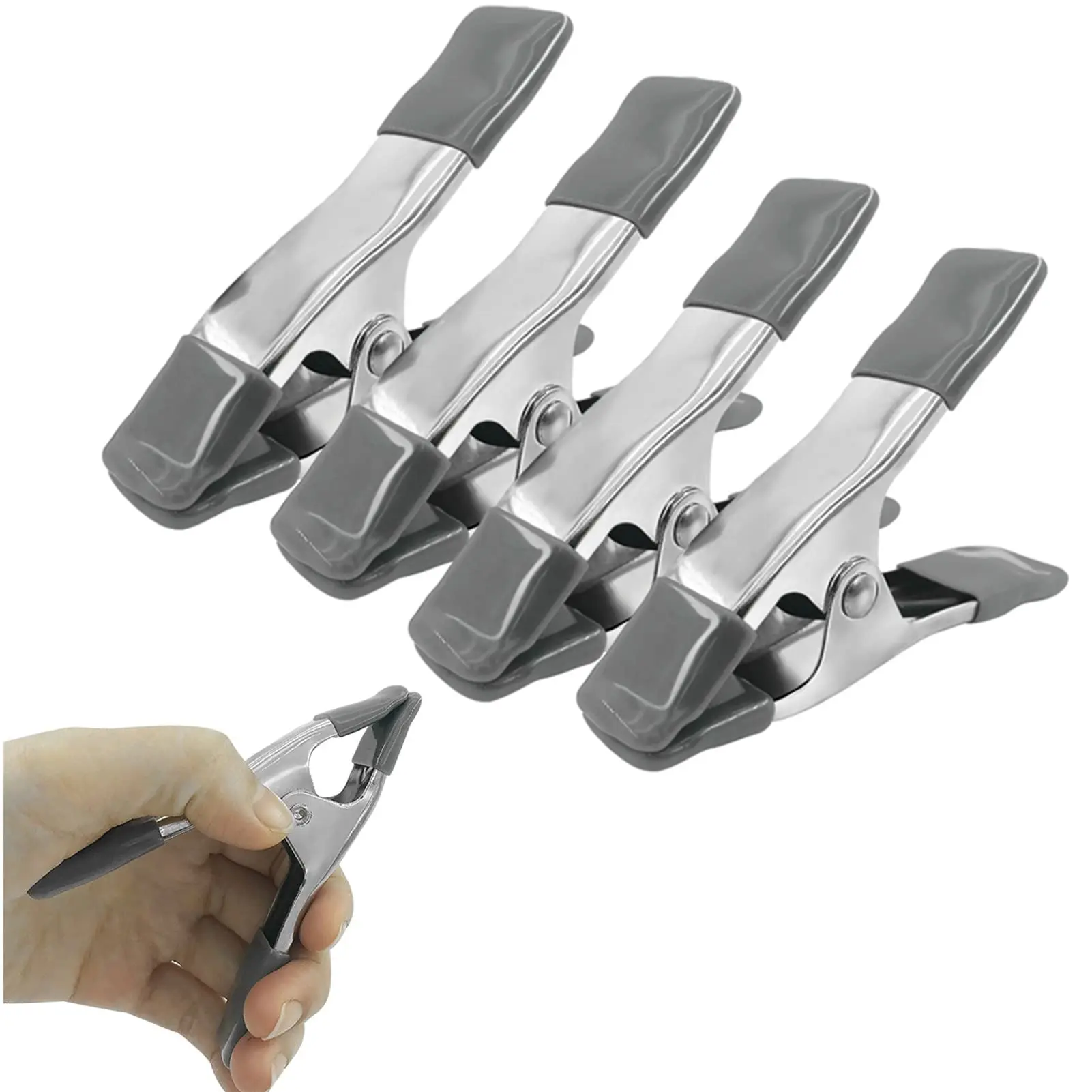 4 szt. 4-calowy zacisk sprężynowy Wytrzymały metalowy zacisk sprężynowy Otwarcie szczęk do obróbki drewna DIY Photo Studio Tła Tła