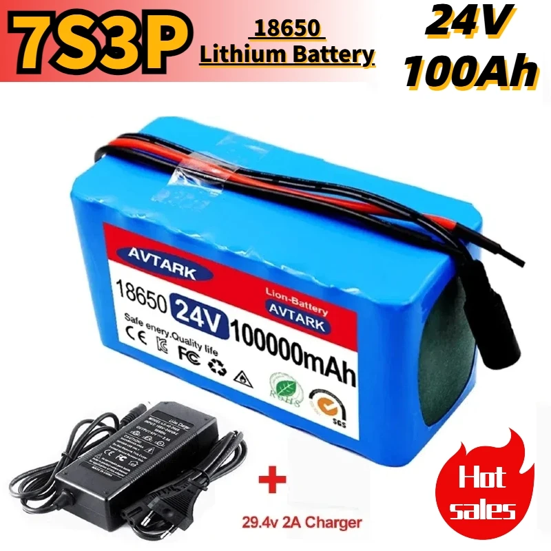 

Newly upgraded large capacity 24V 100Ah 7S3P 18650 Rechargeable Batteries suitable for 24V electric Wheelchair electric Bicycle