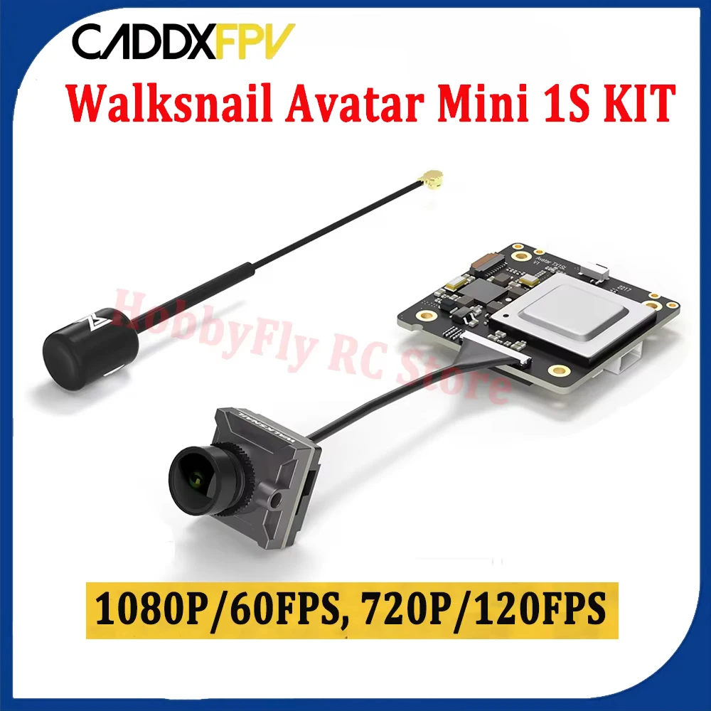 Caddx Walksnail Avatar Mini 1S Kit 1080P/60fps 350mW 22ms Low Latency Built-in 8GB Storage for FPV Tinywhoop Racing Drone