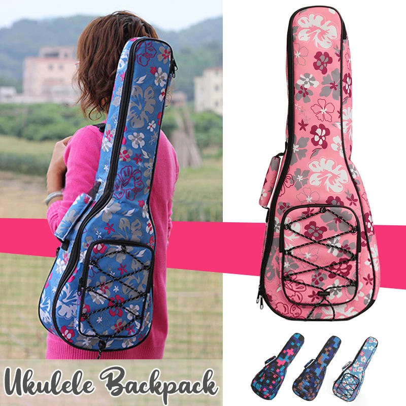 21-26in 10mm Cotton Lining Ukulele Bag Waterproof Case Protector Mini Guitar Shoulders Carry Bag Bass Musical Instrument Bag