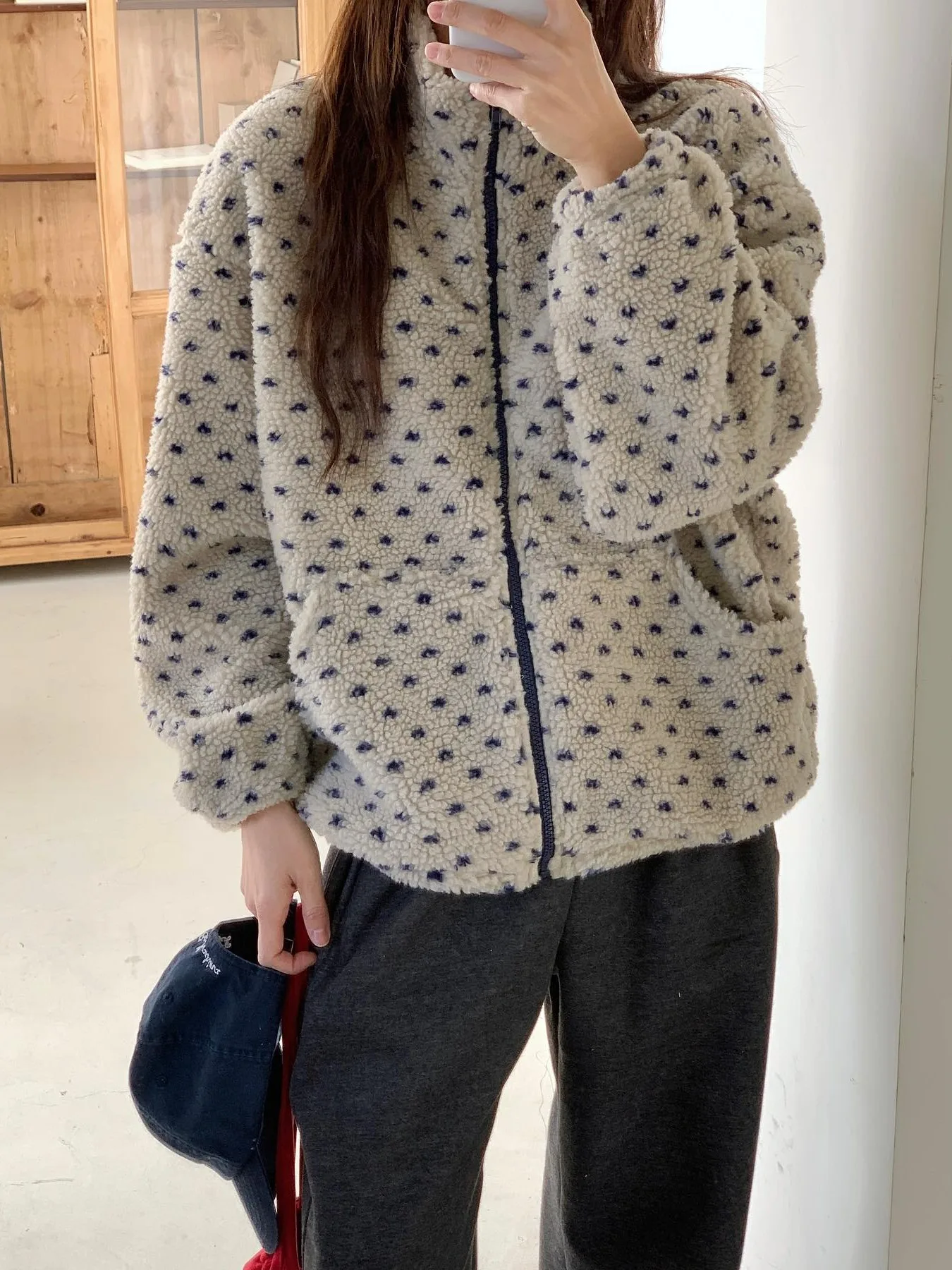 Chic ort pele de cordeiro jaet feminino solto confortável quente versátil retro sle commute puro e-commerce primavera outono inverno