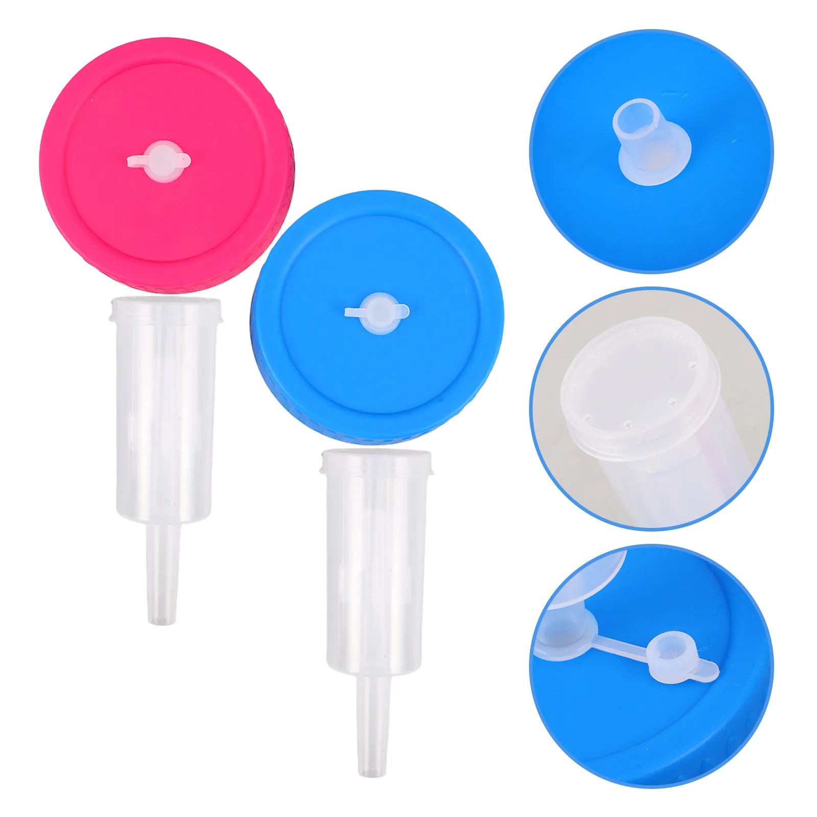 

2pcs Airtight 5 Gallon Fermentation Lid with Airlock,Blue & Rose Red,Turns Wide Mouth Jars into Fermenters for Home Brewing Beer
